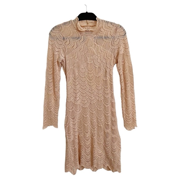 Nightcap Belize Victorian Lace Nude Stretch Bodycon Mini Dress Size 3 L/XL - Picture 5 of 13